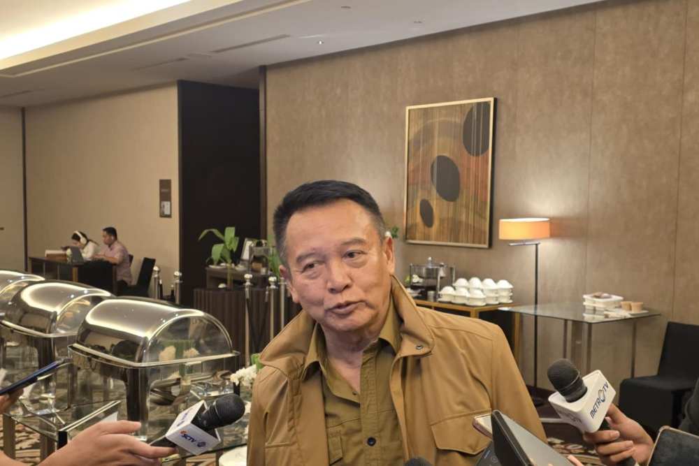 Anggota Komisi I DPR RI Fraksi PDIP, TB Hasanuddin di Hotel Fairmont, Jakarta, Sabtu (15/5/2025)/Bisnis-Anshary Madya Sukma