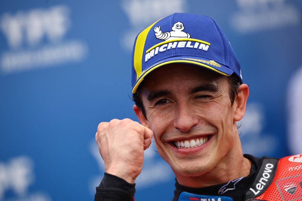 Pembalap Ducati Lenovo Team, Marc Marquez. Pecco Tidak Dipandang, Marquez Sebut Pembalap Ini Pesaing Utama di Musim 2025/  REUTERS-Agustin Marcarian
