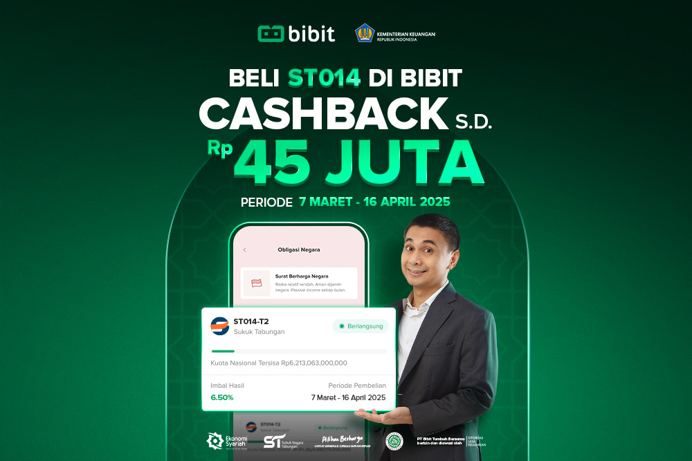  Beli ST014 di Bibit, Return 6,5 persen dan Cashback hingga 45 Juta