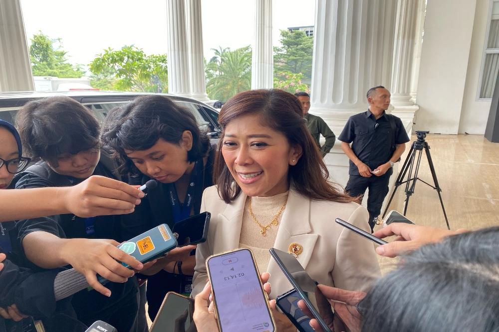 Menkomdigi Meutya Hafid saat bertemu awak media/Bisnis.com- Lukman