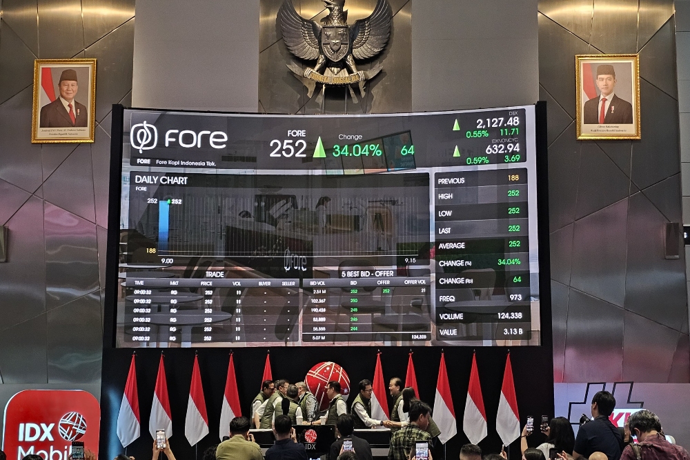  Fore Kopi (FORE) Resmi Melantai di BEI, Saham Auto Terbang Mepet ARA