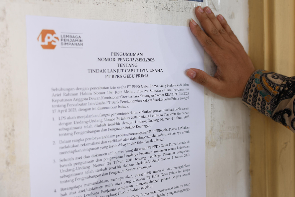  LPS Bakal Bayar Simpanan Nasabah BPRS Gebu Prima Medan usai Izinnya Dicabut OJK