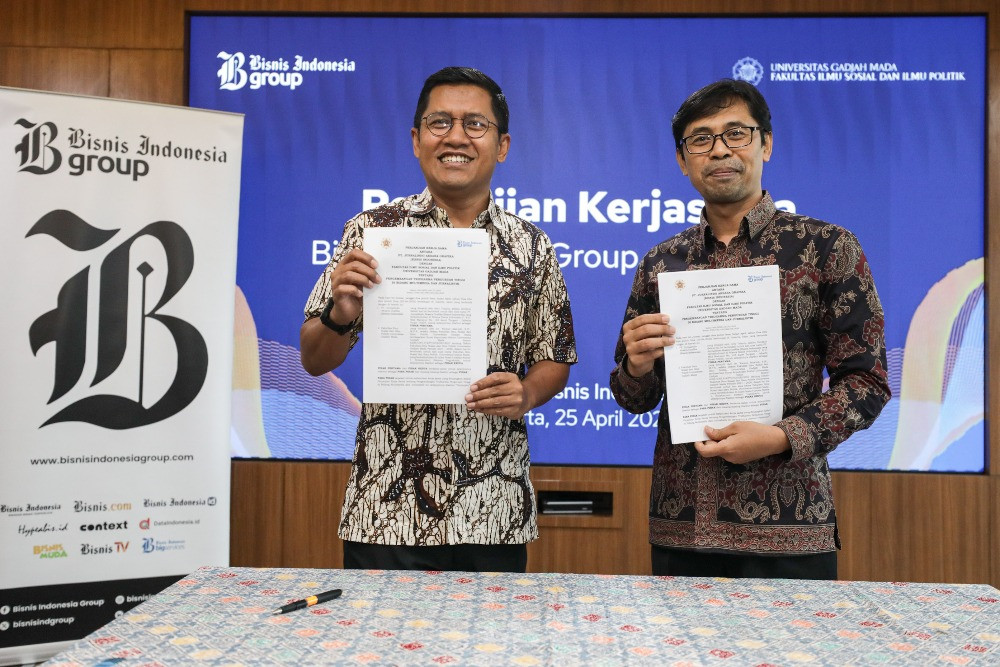  Bisnis Indonesia dan Fisipol UGM Jalin Kerja Sama Tridharma Perguruan Tinggi