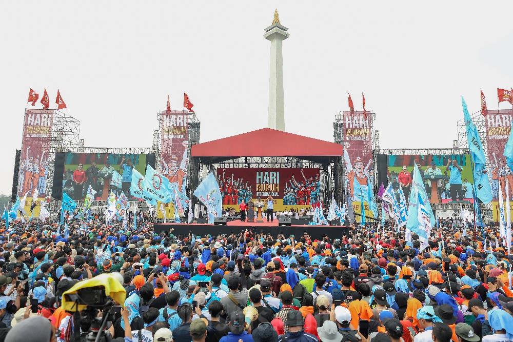  Presiden Prabowo Hadiri Perayaan Hari Buruh Internasional