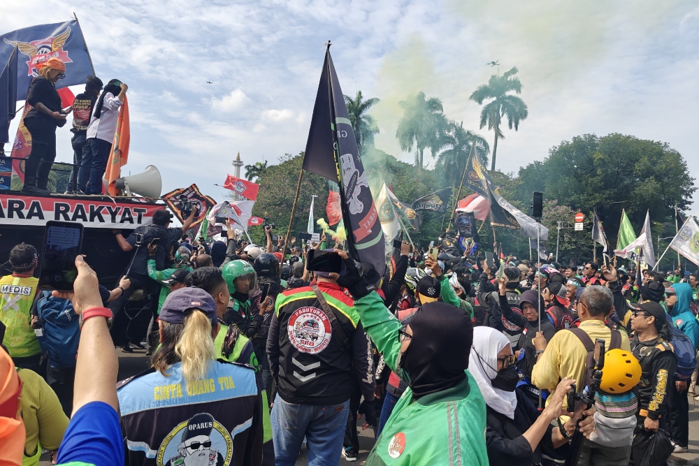  Penampakan Shelter Gojek di Tengah Demo Ojol: Sepi, Driver Pilih Mangkal