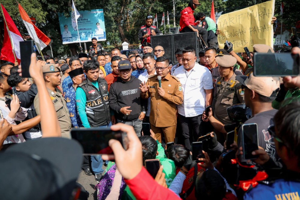  Demo Ojek Online di Banten, Ini Janji Gubernur Andra Soni