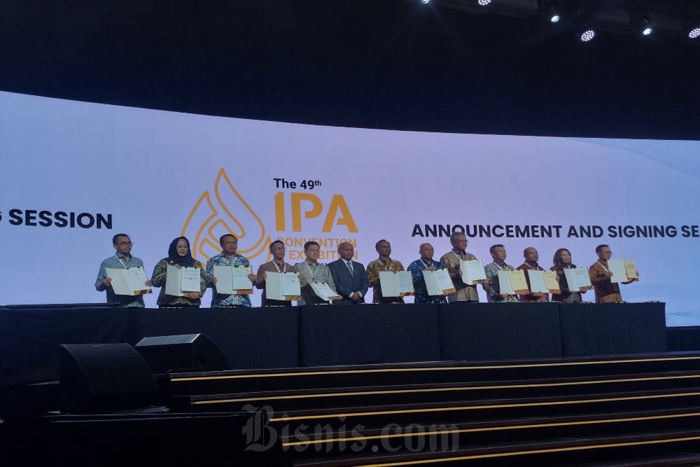 PT Pertamina Hulu Energi (PHE) menandatangani 10 perjanjian jual beli gas (PJBG) dalam gelaran IPA Convex 2025 di Tangerang, Selasa (20/5/2025). /Bisnis-Mochammad Ryan H