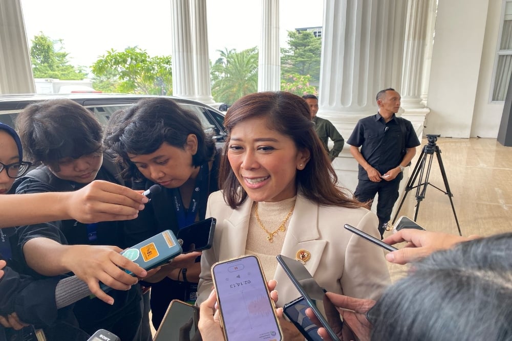 Menkomdigi Meutya Hafid saat bertemu awak media/Bisnis.com- Lukman