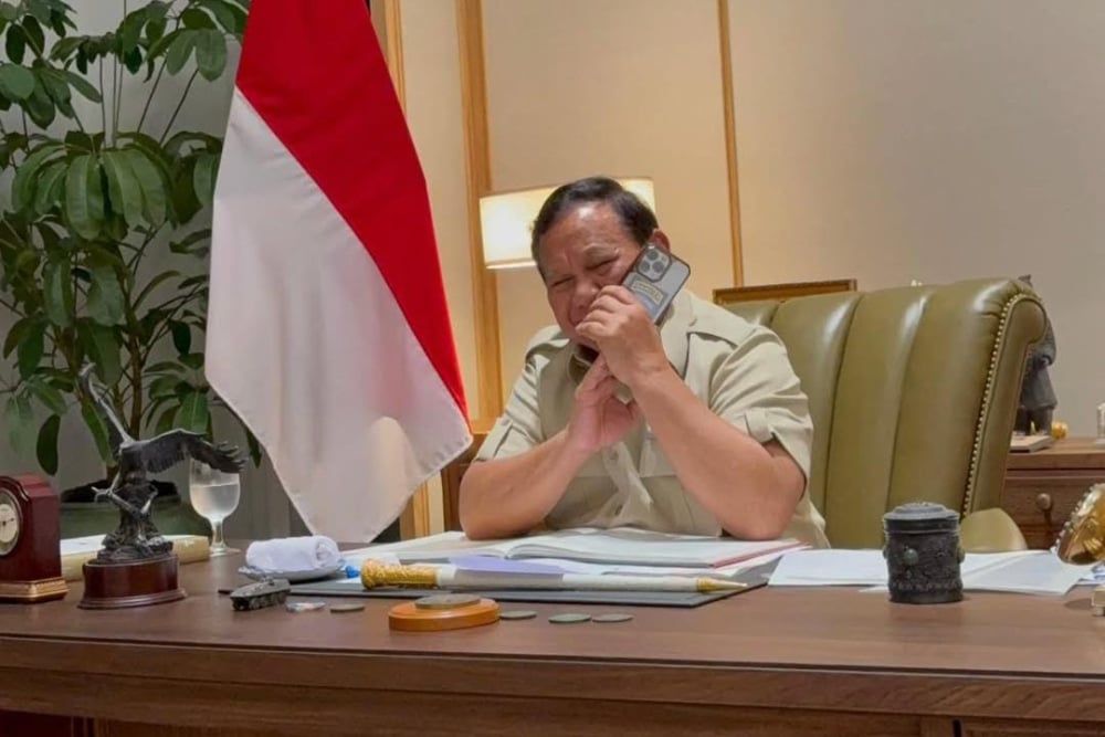 Momen Presiden Prabowo Subianto melakukan panggilan telpon dengan Presiden AS Donald Trump/dok. Instagram Seskab