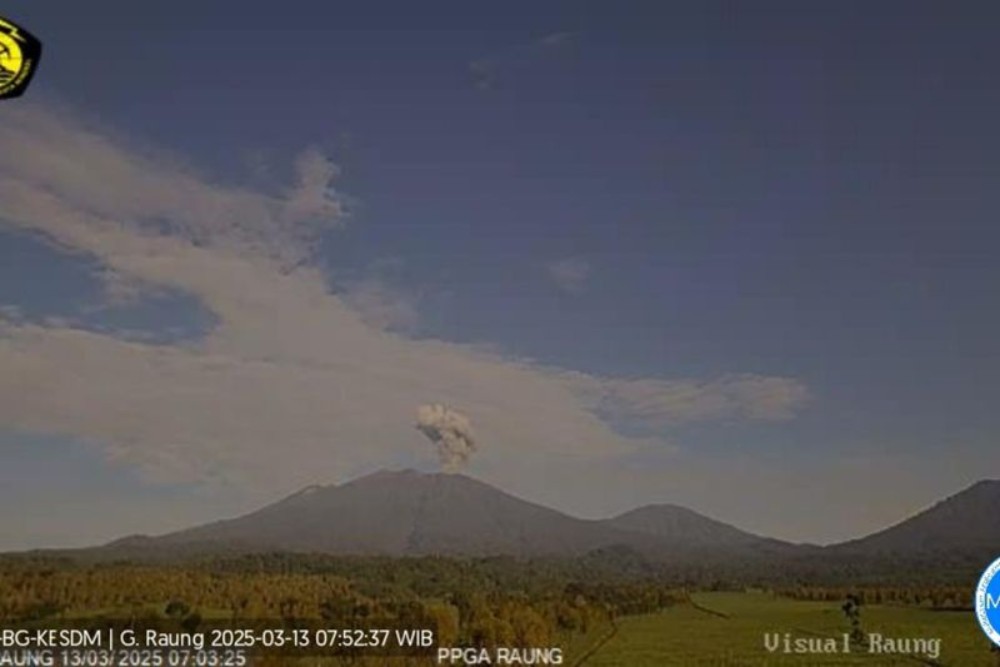  Gunung Raung Kembali Erupsi Pagi Hari Ini, Tinggi Letusan 1.200 Meter
