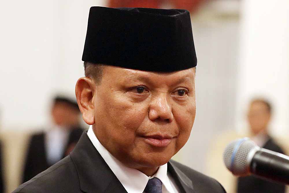 Wamen Setneg Bambang Eko Suhariyanto saat menghadiri pelantikan di Istana Negara di Jakarta, Senin (21/10/2024). Bambang Eko Suhariyanto ditunjuk sebagai komisaris PT PLN (Persero) dalam RUPS LB, Rabu (18/6/2025)/Bisnis-Himawan L Nugraha