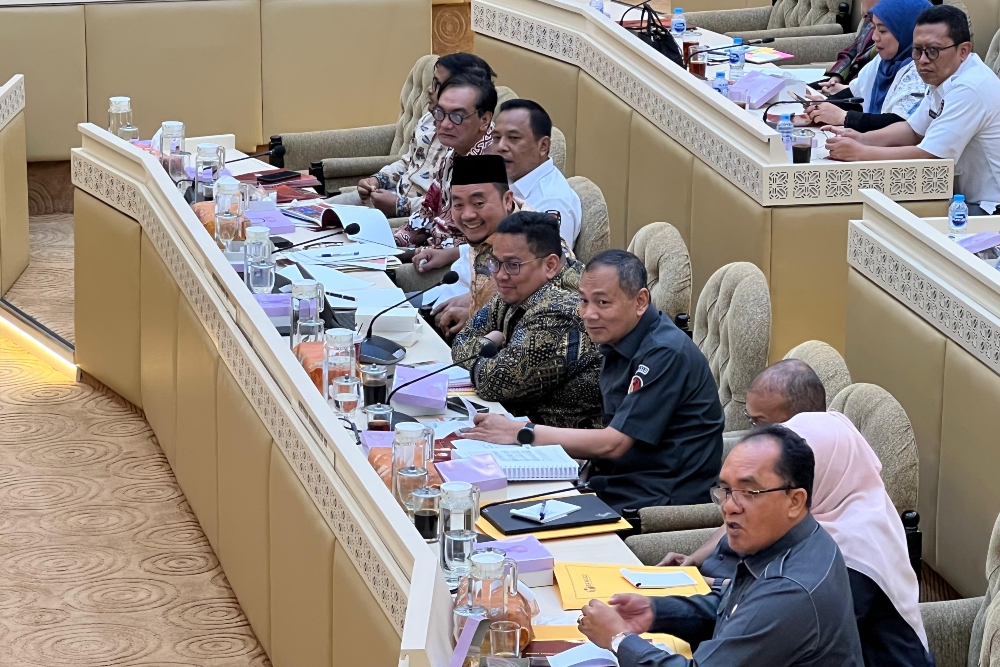 Komisi II RDP dengan KPU dan Bawaslu, di Kompleks Parlemen, Senayan, Jakarta Pusat, Senin (7/7/2025)/Bisnis-Annisa Nurul Amara