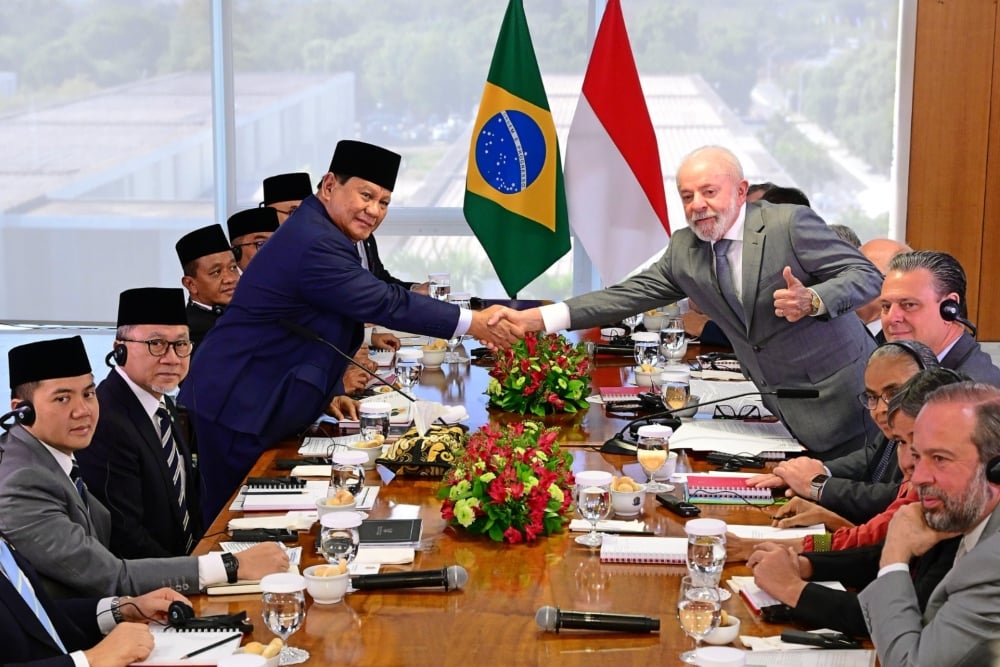 Pertemuan bilateral antara Presiden Prabowo dan Presiden Brasil Luiz Inacio Lula da Silva di Brasilia, Brasil, Rabu (9/7/2025)/Kementerian ESDM
