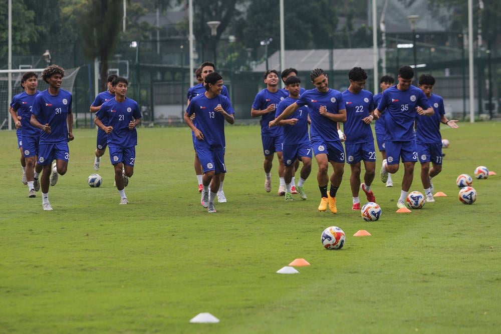 Timnas Filipina U23 sedang melakukan latihan sebelum berlaga di Piala AFF U23. Timnas Filipina U23 akan berhadapan dengan Brunei Darussalam di laga terakhir Grup A Piala AFF U23 2025. Link Live Streaming Filipina Vs Brunei U23 21 Juli, Piala AFF U23 2025/Antara