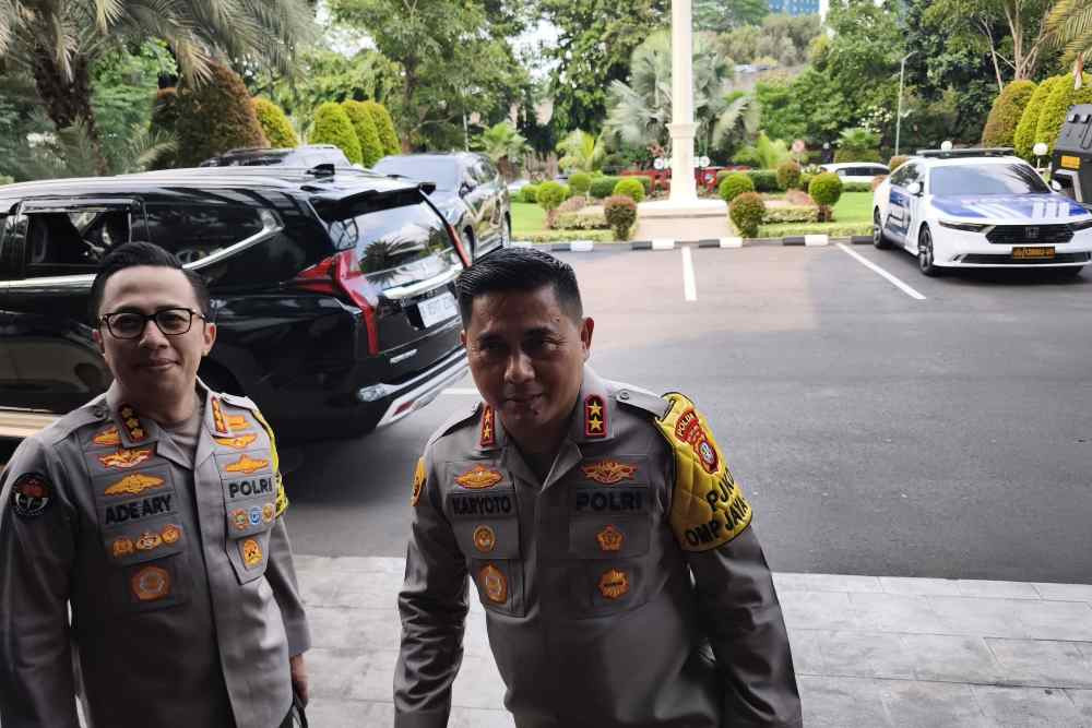 Kapolda Metro Jaya Irjen Pol Karyoto di depan Gedung Promoter Polda Metro, Rabu (20/11/2024)/Bisnis-Anshary Madya Sukma