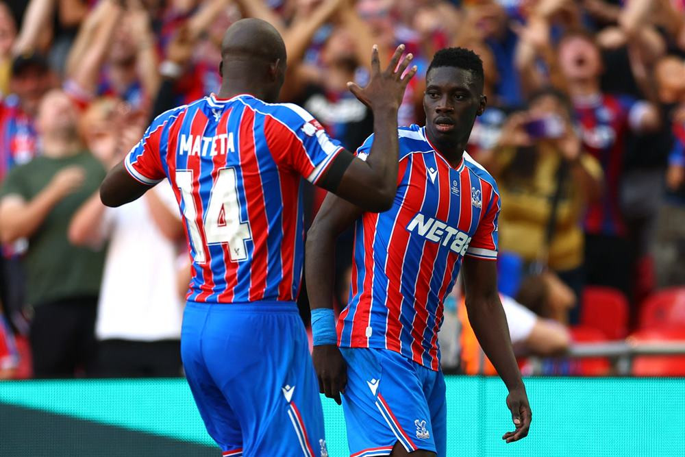Pemain Crystal Palace di ajang Community Shield 2025 melawan Liverpool. Hasil Crystal Palace Vs Liverpool: Dramatis, Palace Berhasil Juara Community Shield./reuters