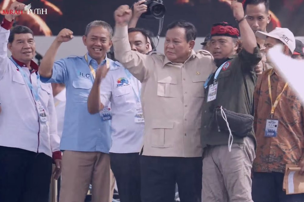 Pidato Hari Buruh, Prabowo Pamer Gelontorkan Rp500 Triliun untuk Bansos-MBG