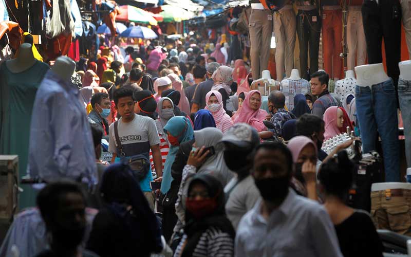 BERITA FOTO : H-7 Lebaran, Pasar Tanah Abang Kembali Ramai