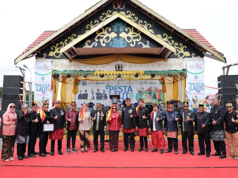 Pesta Laut Bontang Kuala 2022 yang didukung penuh PT Pupuk Kalimantan Timur (Pupuk Kaltim), sebagai upaya melestarikan budaya asli masyarakat Kutai di Kota Bontang resmi dibuka pada. Rabu (16/11/2022)./JIBI-Istimewa