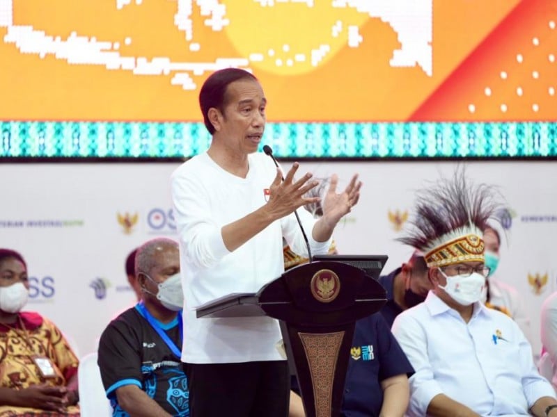 Presiden Jokowi Menyerahkan NIB Bagi Nasabah PNM Jayapura