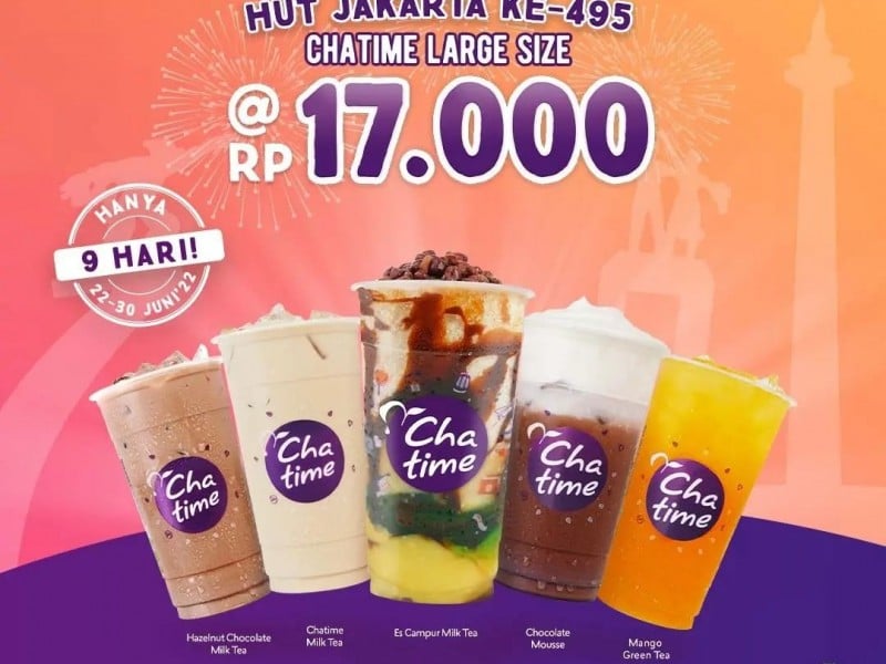 Sederet Promo Kuliner Spesial HUT DKI Jakarta: Chatime Rp17 Ribu, Abuba Steak Rp49,5 Ribu