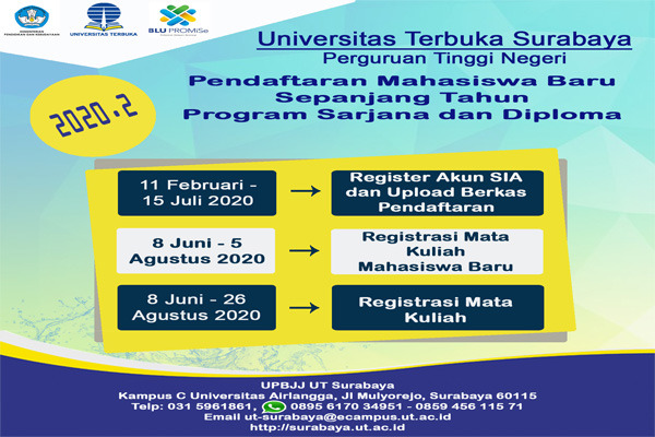 UT Surabaya, Buka Pendaftaran Mahasiswa Baru Program Sarjana dan Diploma.