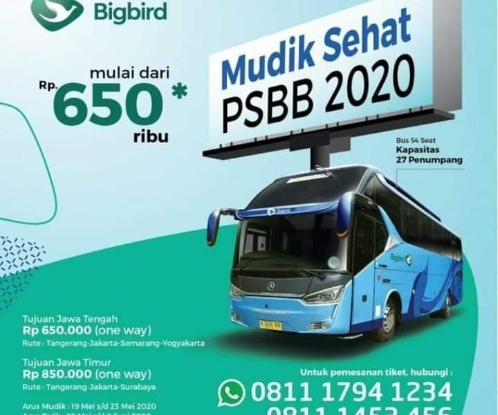 Blue Bird (BIRD) Klarifikasi Isu Bikin Promo Mudik Saat PSBB