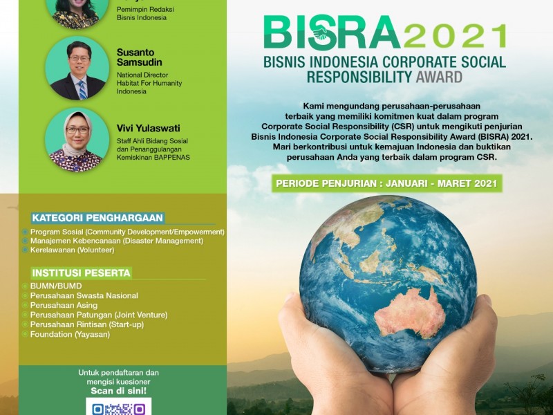 Bisnis Indonesia Undang BUMN & Swasta Ikut CSR Award 2021