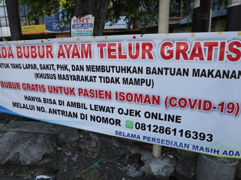 Warung di Semarang Bagikan 200 Bubur Gratis untuk Pasien Covid-19