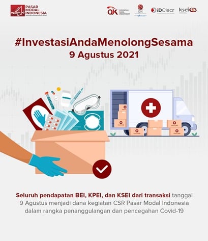 HUT Ke-44 Pasar Modal: BEI, KPEI, KSEI Ajak Donasi Lewat Investasi