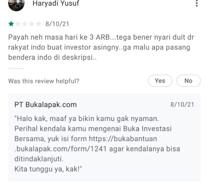 Saham Bukalapak (BUKA) Kena ARB, Netizen Ngamuk di Review Aplikasi Playstore