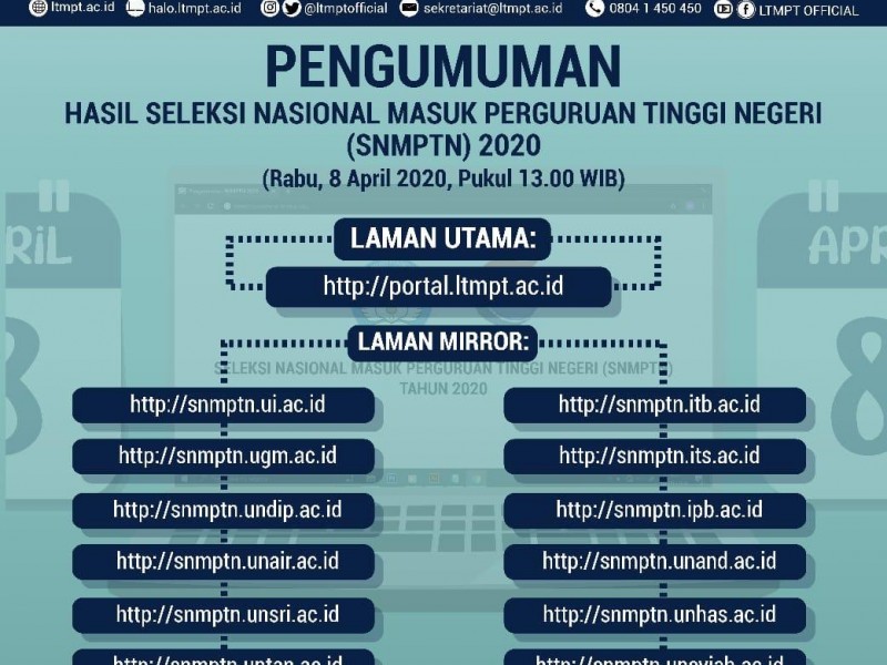 Hasil SNMPTN 2020 Diumumkan Hari Ini Pukul 13.00 WIB