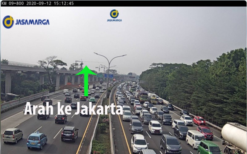 lalu lintas KM 9 tol Jagorawi