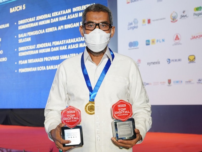 Ditjen Kekayaan Intelektual Kemenkumham Raih Dua Penghargaan Top Digital Awards 2021