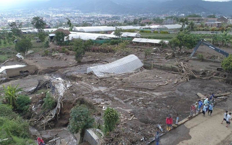 Desa Bulu Kerto usai banjir bandang Kota Batu, Sabtu (6/11/2021). Dok. BNPB