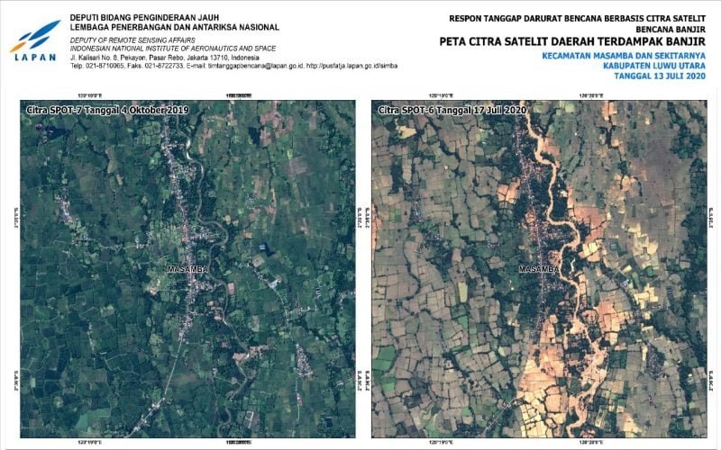 Begini Citra Satelit Luwu Utara Sebelum & Sesudah Banjir Bandang