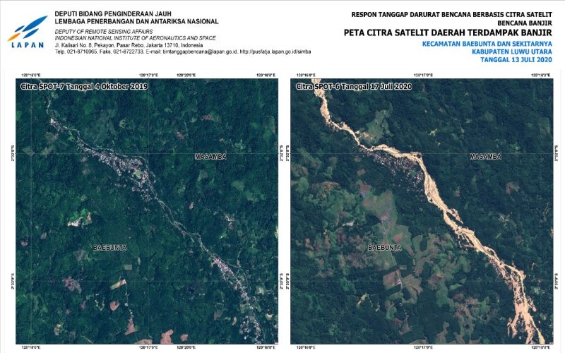 Begini Citra Satelit Luwu Utara Sebelum & Sesudah Banjir Bandang