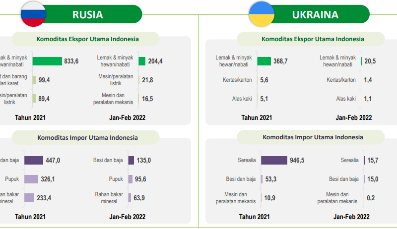 BPS Pastikan Dampak Perang Rusia vs Ukraina Tak Signifikan ke Kinerja Ekspor dan Impor RI