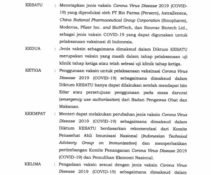 Pemerintah Tetapkan 6 Vaksin Covid-19 yang Akan Dipakai di Indonesia, Ini Perinciannya