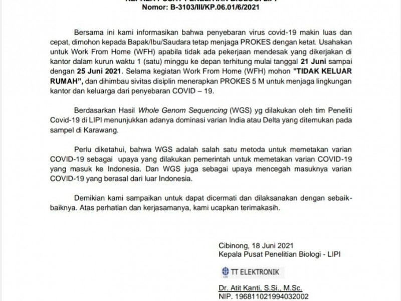 Alert! Covid-19 Varian Delta Sudah Masuk ke Karawang Jawa Barat