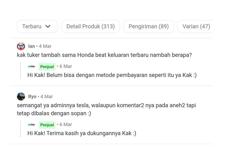 Toko Resmi Tesla di Tokopedia Banjir Komentar Kocak Netizen