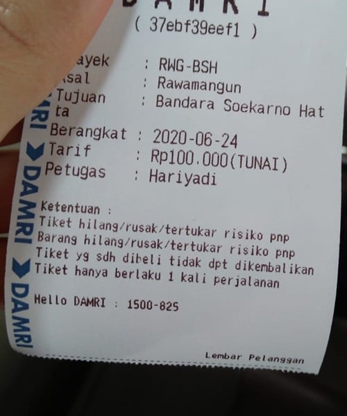 Tiket DAMRI Jurusan Rawamangun-Bandara Soekarno-Hatta