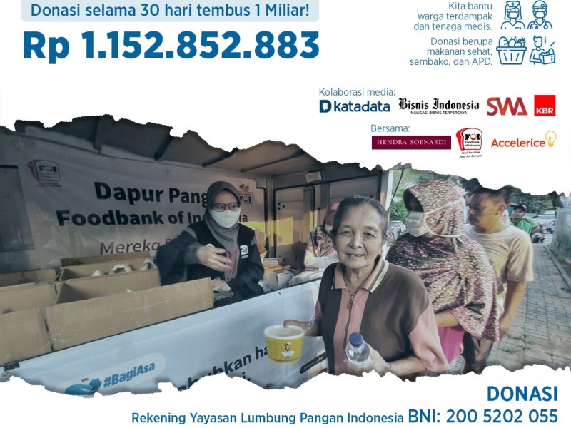 Foodbank of Indonesia dan Media melakukan gerakan sosial di tengah pandemi virus corona