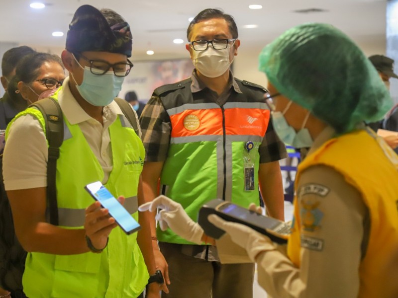 Menparenkraf Sandiaga Uno Apresiasi Penerapan Protokol Kesehatan di Bandara I Gusti Ngurah Rai Bali