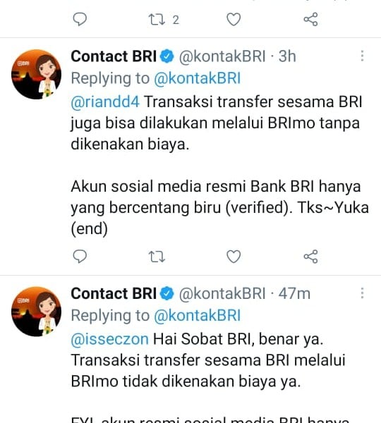 Tidak Gratis Lagi! Transfer Sesama BRI lewat ATM BRI Dikenai Biaya Rp1.000 