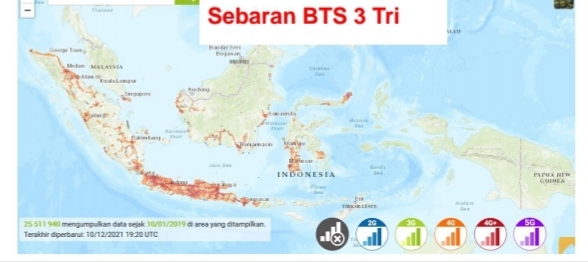 Sebaran Jaringan Tri-Indosat Menumpuk di Jawa, Sumatra, dan Sulawesi