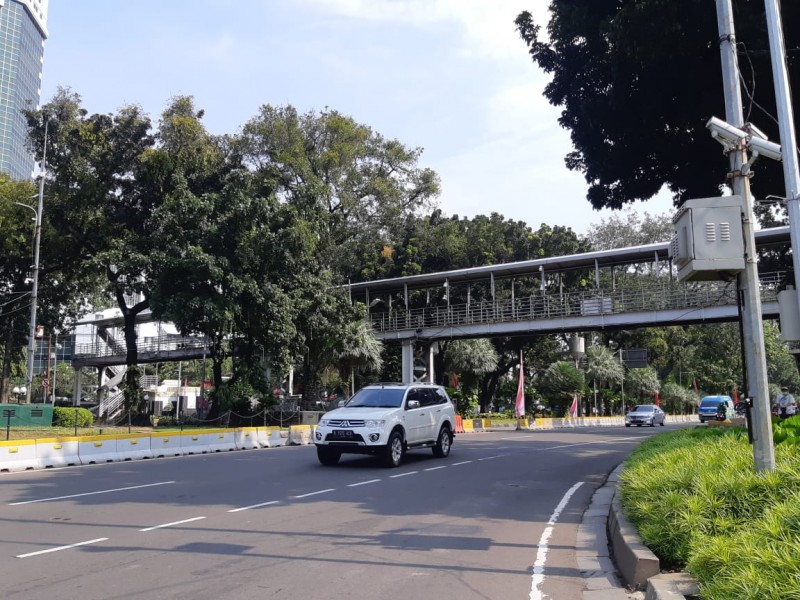 Foto-Foto Kondisi Lalu Lintas di Kawasan Patung Kuda Jelang Demo 11 April