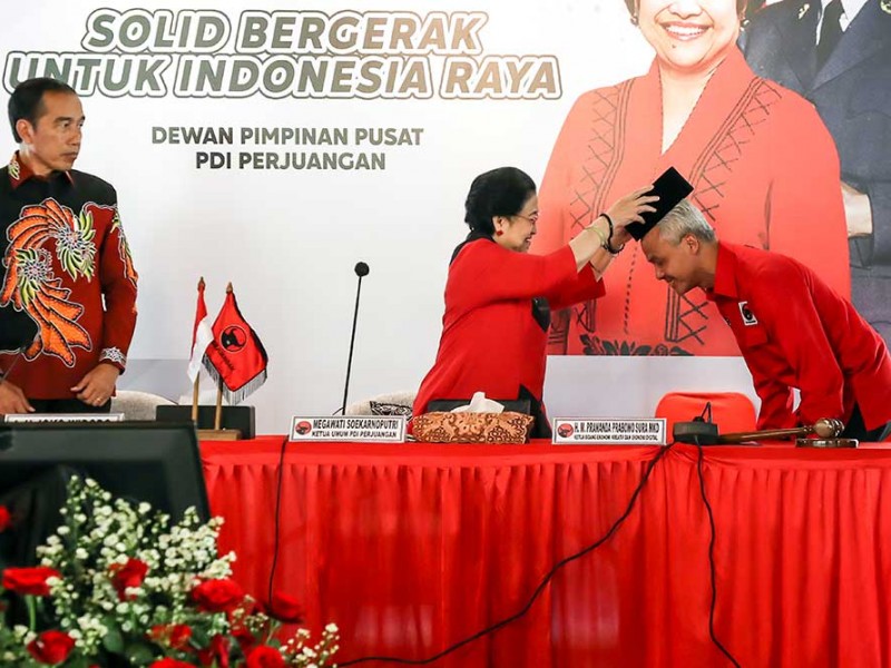 Foto Detik-Detik Megawati Umumkan Ganjar Pranowo Sebagai Capres 2024 Dari PDIP