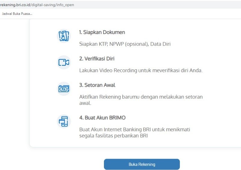 cara buka rekening bri online