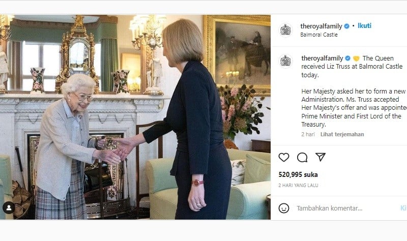 Penampilan dan Foto Terakhir Ratu Elizabeth II Sebelum Meninggal Dunia 